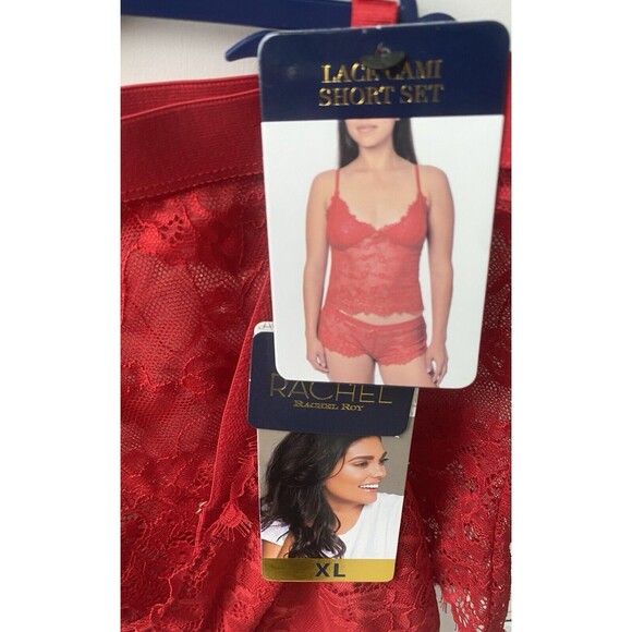 RACHEl Rachel Roy Lace Soft Camisole Set Red Lingerie Size Xlarge Valentines Day - Picture 8 of 9